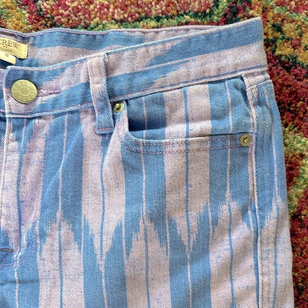 J. Crew | Women’s lavender/blue Southwest print 5 pocket jean shorts, size 8